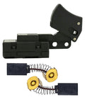 Dead Nuts Reliable Sw77 Aftermarket Circular Saw Trigger Switch Rated At 20 Amps With Spare Carbon Brush Set for Skil Ryobi Ridgid