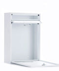 Wall Mounted Locking Vertical Dropbox Mailbox White Finish Large Safe And Secure Steel Construction Heavy Duty Porch Pirate Safe