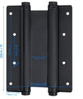 Two Pairs Eight Inch Heavy Duty Stainless Steel Cafe And Saloon Door Self Closing Double Action Spring Hinges Black Finish For Indoor Outdoor Use Ideal For High Traffic Doors And Durable Corrosion Resistant Hardware