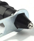Close-up of Tough As Nails Cordless Rivet Gun Drill Adapter nozzle with interchangeable tips for nut setting.