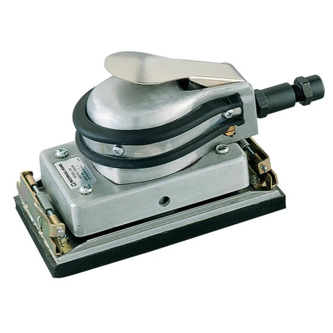 Heavy Duty 7 Inch Orbital Pneumatic Sander 312A With Variable Speed Durable Build And One Handed Palm Grip on side view