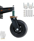 8 Inch Heavy Duty Gate Wheels For Fences And Metal Tube Gates Featuring Spring Loaded 360 Swivel Casters rated 800 pounds with installation kit.