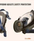 Full Face Respirator Mask for Organic Vapors and Paint Fumes with Dual Cartridges, Comfortable Fit, Back and Profile View