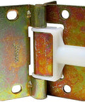 Close-up of a steel bracket from 36 Inch Bifold Closet Door Hardware Kit, Top Hung Folding Door System, Pro Grade Residential, Easy Install