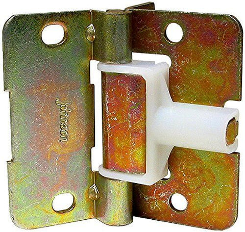 Close-up of a steel bracket from 36 Inch Bifold Closet Door Hardware Kit, Top Hung Folding Door System, Pro Grade Residential, Easy Install