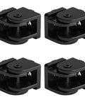 Heavy Duty Black Pivot Joint Hinges 4 Pack Fits 4040 T Slot Aluminum Extrusion Profile Slick Zinc Alloy Construction With M8 Mounting Holes Rock Solid Swivel Action Pro Builder Gear set of four hinges.