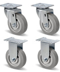 Heavy Duty 4 Inch Caster Wheels Set Of 4 With 1200 Lb Capacity For Cart And Furniture Includes 2 Swivel And 2 Rigid Swivel Castors Rubber Quiet