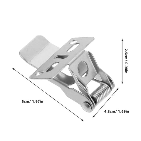 Bingche 20 Pcs Spring Clips for Recessed Lighting, Panel Lamp Ceiling Light Retaining Clamps, galvanized metal clip with dimensions.