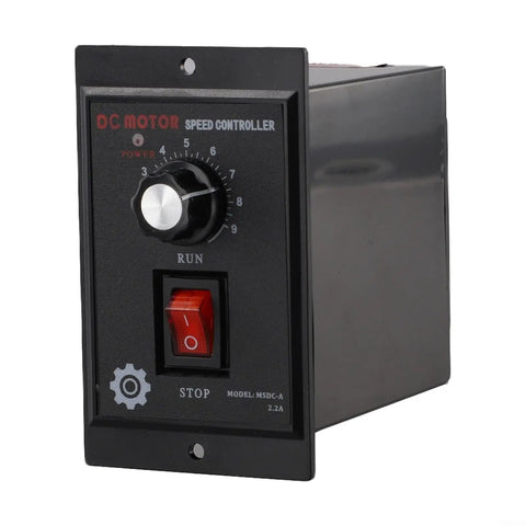 Workhorse 500W DC Motor Speed Controller with Forward and Reverse regulation, panel-mount design, front view on white background.
