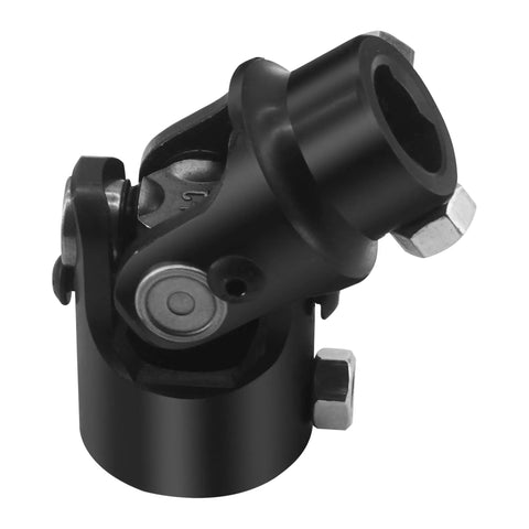 Double D Steering Universal Joint Shaft One Inch By Three Quarter Inch Black U Joint 83mm Total Length 4000 RPM Max 35 Degree Working Angle close-up