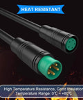 5 Pin IP66 Waterproof Ebike Extension Cable Kit Dope For Bike Lights Throttle And Ebrake, DIY male and female Julet connectors