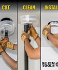 Rugged Hole Saw Replacement Kit Featuring Premium Bimetal Blades And Precision Pilot Bit For Adjustable Drywall Cutters Yields Zero Sweat Two To Seven Inch Snappy Cuts Daily Guaranteed installation process for drywall cutting.