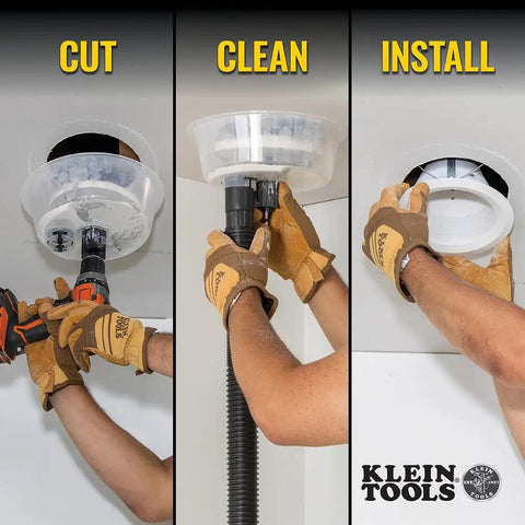 Rugged Hole Saw Replacement Kit Featuring Premium Bimetal Blades And Precision Pilot Bit For Adjustable Drywall Cutters Yields Zero Sweat Two To Seven Inch Snappy Cuts Daily Guaranteed installation process for drywall cutting.