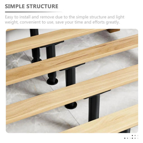 Two Pack Adjustable Bed Frame Support Legs under wooden slats for stability
