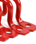Close-up of red metal anchors from 4Pack Pickup Truck Bed Tie Down Anchors Hooks For Toyota Tacoma X Runner Cargo