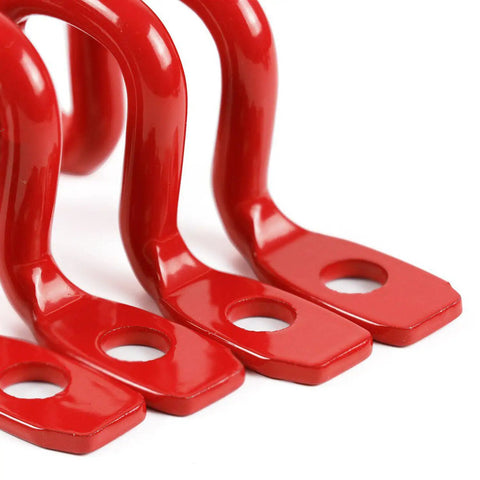 Close-up of red 4 Pack Pickup Truck Bed Tie Down Anchors Hooks For Foton Tunland Cargo Mounting Brackets