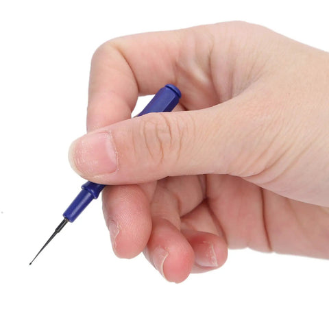 Hand holding a small oiler pen from Dope Pro Grade Watch Repair Kit With Stainless Steel Tools Lubricant Oiler Pens Static Tweezers And Cutter