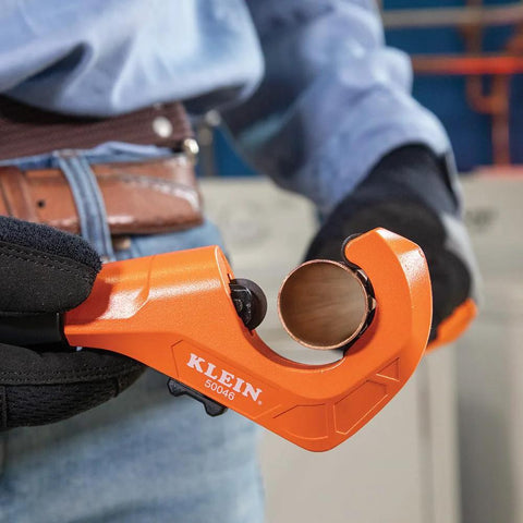 Klein Tools 50046 Constant Swing tubing cutter, orange, for copper/aluminum tubes (1/8–1 3/8 in O.D.).