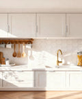 Flat White Modern Cabinet Handles 3 Inch Overall Length Edge Hidden Finger Pulls Invisible Hardware for kitchen cabinets