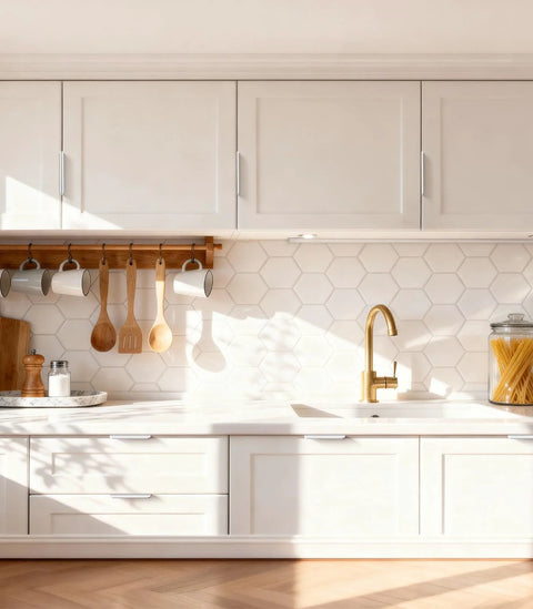 Flat White Modern Cabinet Handles 3 Inch Overall Length Edge Hidden Finger Pulls Invisible Hardware for kitchen cabinets