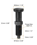 Heavy Duty Built Tough Setup Rock Solid Hold Push Fit Ball Nose Spring Plunger M20x1.5 Thread 10mm Pin Carbon Steel Workshop Hardware with dimensions.