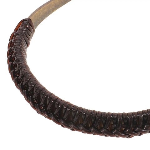 Swap In Replacement Teapot Handle For Ceramic Pots And Porcelain Teapots Heat Resistant Ergonomic Grip Easy Fit For Vintage Japanese Chinese Style Teaware Repair And Tea Ceremony Accessories, close-up woven dark brown handle