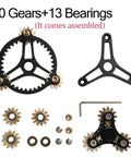 Brass Gears Linkage Fidget Spinner With Aluminum Frame And 13 Bearings Delivers Smooth Long Spin Time Of 2 To 4 Minutes