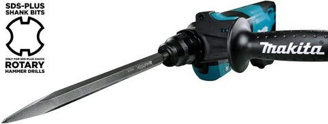 SDS Plus rotary hammer fitted with a 10 inch point chisel from 3 Piece SDS Plus Chisel And Point Bit Set For Rotary Hammers, Aggressive Concrete And Tile Demolition, Includes 10 Inch Point Chisel, 10 Inch Flat Chisel 0.8 Inch, 10 Inch Scaling Chisel 1.57 Inch, SDS Plus Shank, Quick Bit Change, Forged Durability.