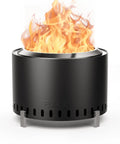 27 Inch Smokeless Outdoor Fire Pit With Water Resistant Cover And Poker Portable Stainless Steel Wood Burning Fireplace