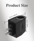 Plug And Play Ac To Dc Car Cigarette Lighter Adapter Converter dimensions showing 6cm x 4.2cm with a built-in plug for easy use.