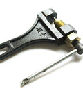 Chain Breaker Link Splitter Pin Remover Repair Tool For 415 420 428 520 525 530 Chains, metal tool angled view.