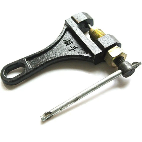 Chain Breaker Link Splitter Pin Remover Repair Tool For 415 420 428 520 525 530 Chains, metal tool angled view.