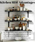 Heavy Duty 3 Tier Engineered Wood Storage Shelf And Display Rack with kitchen items on corner wall