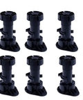 Adjustable Black Cabinet Leveler Legs 6 Pack With Easy Install Screws Height From About Four To Five Inches, Each Leg Supports Up To 330 Lbs