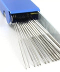 Welding Torch Tip Cleaner and Carburetor Cleaning Tool in Stainless Steel, 80 mm, Size No 6 to 26 Tips, Aluminum Case in Blue