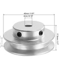 Aluminum V Belt Pulley 40mm Outer Diameter 4mm Fixed Bore Single Groove Drive Wheel For Motor Shaft Fits 1 To 3 Mm Shafts