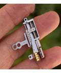 11mm Stroke Linear Actuator With 5V 2-Phase 4-Wire Stepper Drive shown close-up in a hand, featuring a compact metal gearbox.