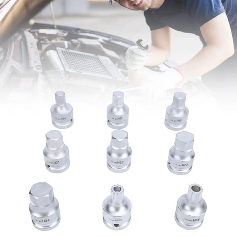 Pro Shop Grade Three Quarter Inch Drive Impact Hex Driver Socket Set Built Like A Beast With Chrome Moly Steel includes sizes H14 to H24 and M16, M18.