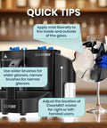 Electric Countertop Glassware Polisher Straight Up Makes Cleaning Your Favorite Tumblers A Total Game Changer showing quick tips for use.