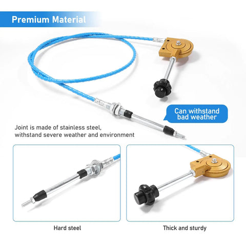 2m Heavy Duty Throttle Cable for Mini Excavator Replacement, smooth accelerator control, stainless steel core, PVC sheath