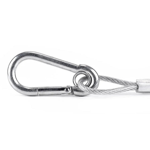 Beefy Heavy Duty 31.5 Inch Stainless Steel Stage Light Safety Cable with Clip, 110 Lb Capacity, Security Rope for Lighting