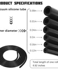 Top Tier Silicone Vacuum Hose Kit With Heavy Duty 130 PSI Lines And Massive Connector Set For Durable Auto Piping Repairs On Multiple Vehicle Mods That Actually Last. black silicone vacuum tubes, 0.12-0.39in inner diameter