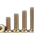 Beefy Socket Cap Screws Set M6 M8 Zinc Plated Heavy Duty Furniture Barrel Screws 90mm Flat Hex Drive Metric Threaded Bolts Nuts