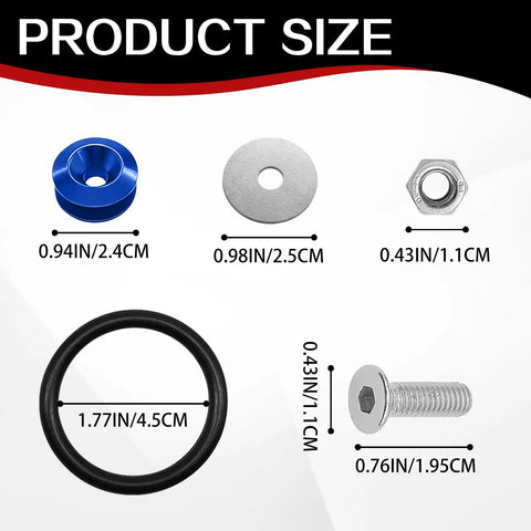 Universal Car Bumper Quick Release Fastener Kit With Stainless Steel Bolts Front And Rear Bumper Fasteners Blue Finish