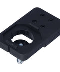 Hinge boring jig base, 35mm guide hole, black plastic with mounting bolt