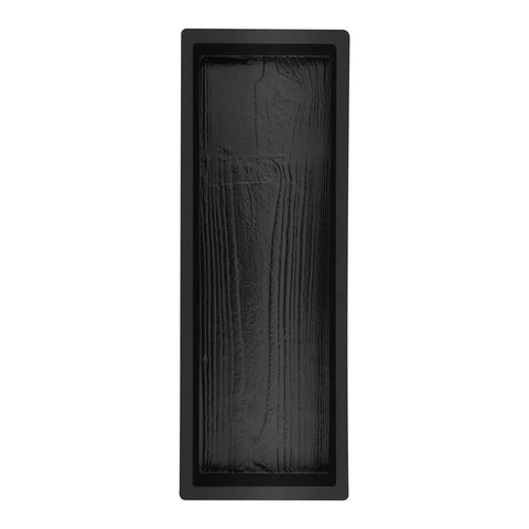 Two Pack Walkway Path Maker DIY Concrete Molds Kit With Wooden Textured Paver Shapes, black ABS mold, front view