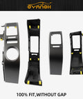 Four-piece center A/C dash vent trim panels for Toyota Prius (2004–2009) gray plastic with yellow mounting clips