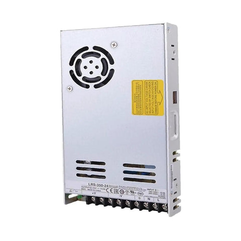 Dual Pack 24V 14.6A 350W Switching Power Supply, 90-264V AC Input, 24V Output, 350.4W Max, Industrial Grade SMPS for CNC, LED Lighting, Automation Projects, Reliable Two Pack silver metal enclosure