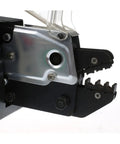 Close-up of Heavy Duty Electric Crimping Pliers With Nine Quick Swap Precision Dies, showing the crimping jaws and metal finish.