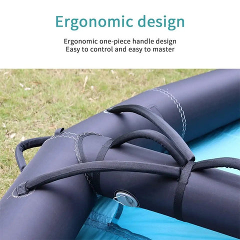 Dope Handheld Inflatable Foil Wing Kite For Kitesurfing Snow Ski Surfing, ergonomic handle detail on ultralight canopy.